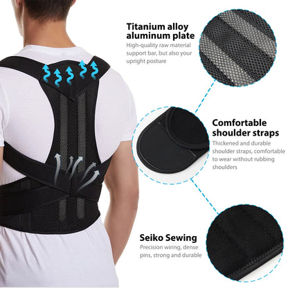 Adjustable Back & Shoulder Support Strap – Ergonomic Comfort & Alignment Aid