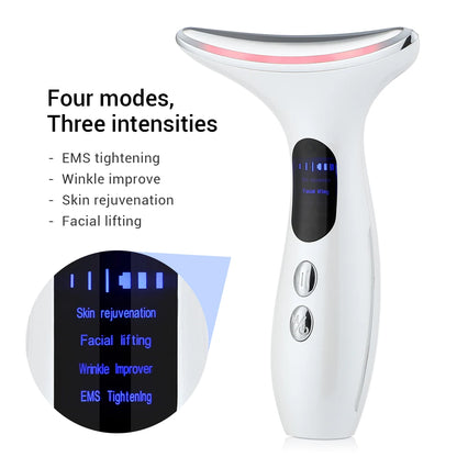 Neck & Face Beauty Device – 3-Colour LED Skin Tightening & Wrinkle Remover