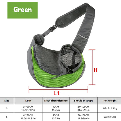 Dog Sling Carrier Backpack – Breathable Mesh Crossbody Bag for Dogs & Cats