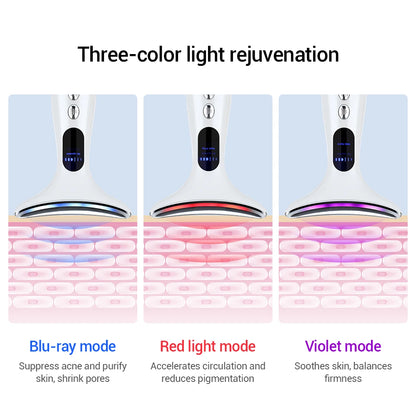 Neck & Face Beauty Device – 3-Colour LED Skin Tightening & Wrinkle Remover