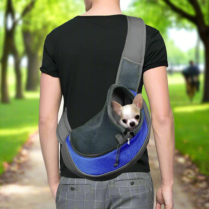 Dog Sling Carrier Backpack – Breathable Mesh Crossbody Bag for Dogs & Cats