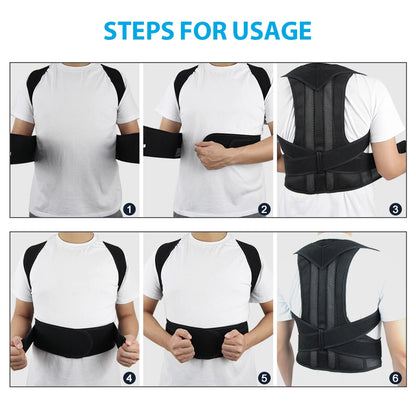 Adjustable Back & Shoulder Support Strap – Ergonomic Comfort & Alignment Aid