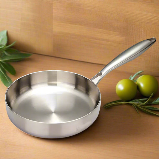 Premium 316 Stainless Steel Frying Pan Wok – Non-Stick, Uncoated, 7-Ply Skillet