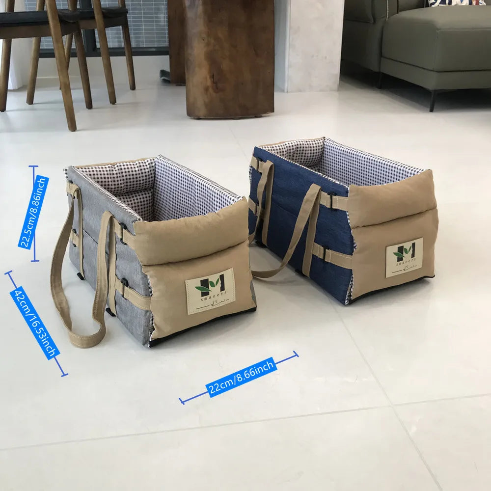 Dog Car Seat & Cat Carrier – Armrest Travel Bag with Safety Tethers Dealprice.co.uk