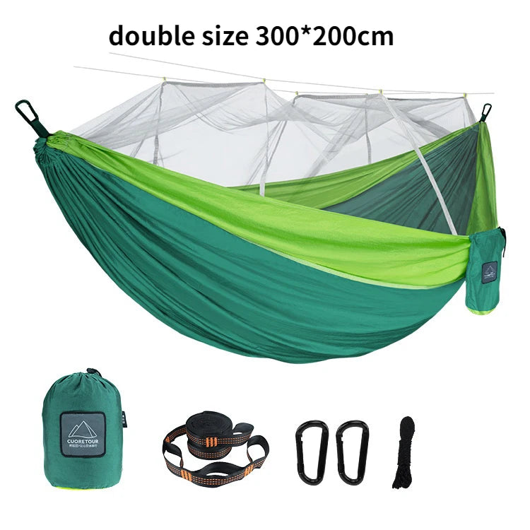 Single and Double Camping Hammock  with Mosquito Net Dealprice.co.uk