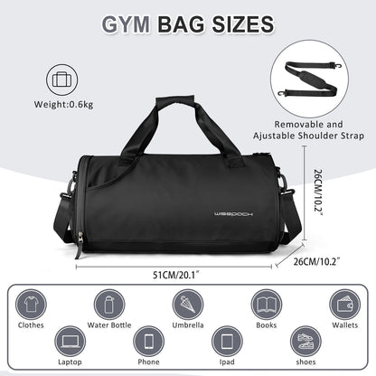 Women’s Waterproof Gym, Yoga & Weekend Bag with Shoe Compartment