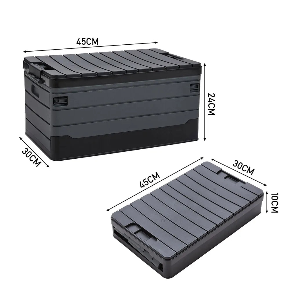 35L Foldable Camping & Car Storage Box – Waterproof with Lid