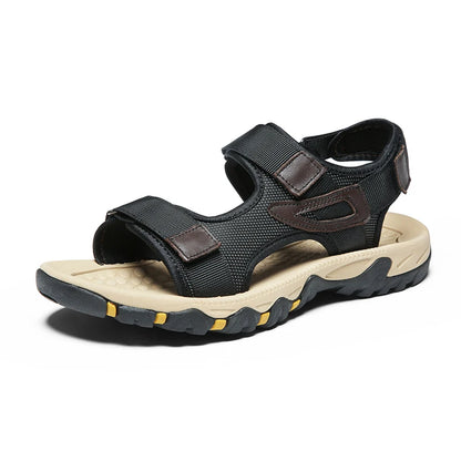Men’s Thick-Soled Summer Sandals – Open-Toe Non-Slip Mesh Beach Shoes