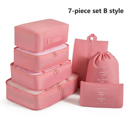 7PCS Travel Organizer Set – Packing Cubes for Clothes, Shoes & Luggage
