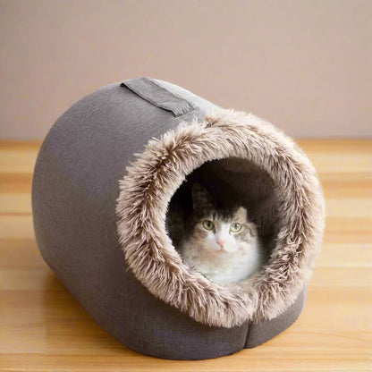 Portable Plush Pet House – Cozy Cave for Cats & Small Dogs Dealprice.co.uk