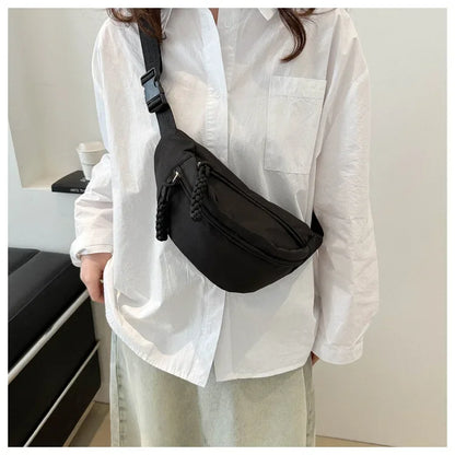 Canvas Running Waist & Chest Bag – Casual Crossbody Fanny Pack for Women
