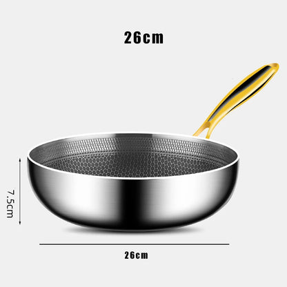 Ultimate Heat Control & Non-Stick Power – 316 Stainless Steel Honeycomb Frying Pan