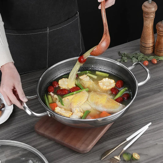 304 Stainless Steel Honeycomb Non-Stick Soup Pot – 32cm Frying Pan