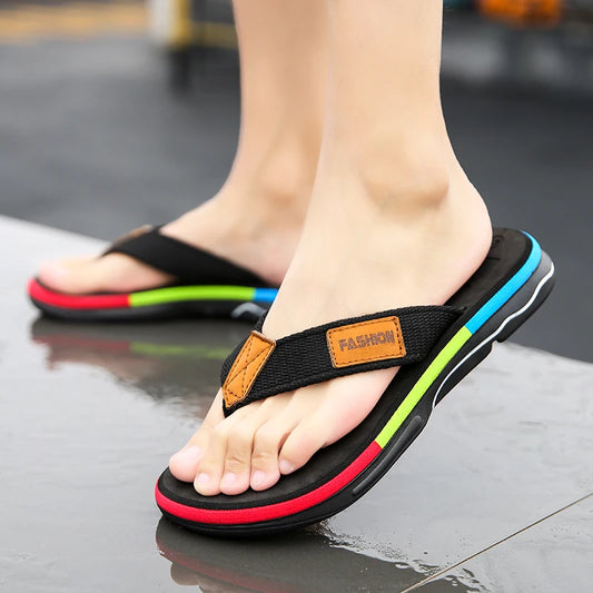 Summer Flip-Flops for Men – Non-Slip Outdoor Beach Slides with Street Style Look