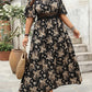Plus Size Boho Floral Maxi Dress – Elegant Square Neck | Knot Front