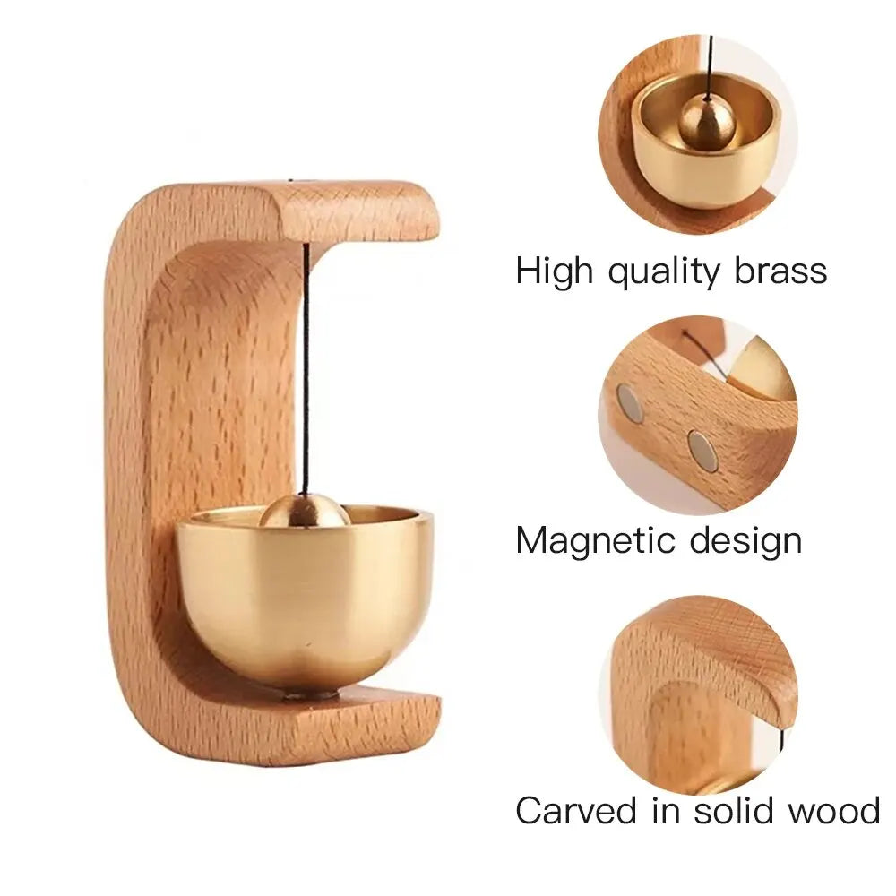Dopamine Magnetic Wind Bell – Wooden & Copper Door Chime for Home Dealprice.co.uk