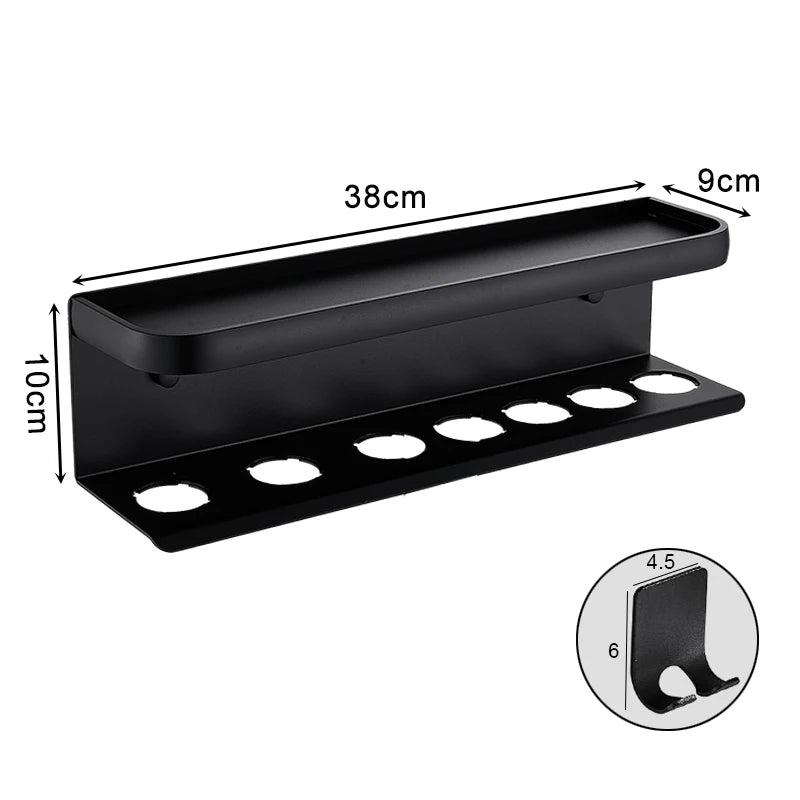 Wall-Mounted Hair Dryer & Styling Tool Organizer – Aluminium Rack Dealprice.co.uk
