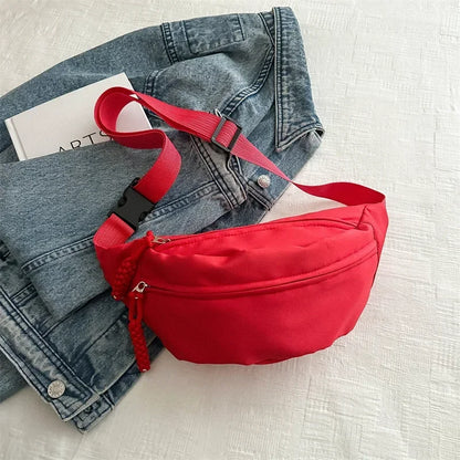 Canvas Running Waist & Chest Bag – Casual Crossbody Fanny Pack for Women