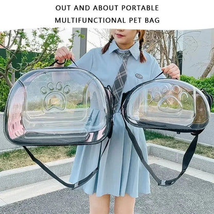 Transparent Pet Shoulder Crossbody Bag – Breathable Carrier for Cats & Small Dogs Dealprice.co.uk