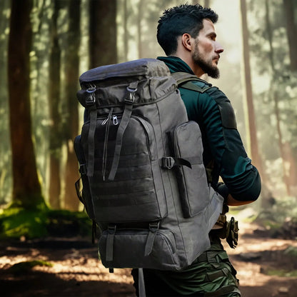 80L/100L Tactical Mountaineering Backpack – Large Capacity Hiking & Camping Bag Dealprice.co.uk