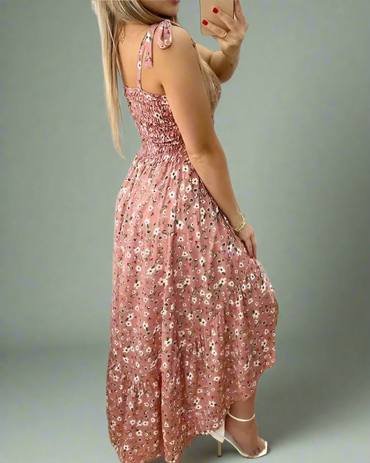 Women's Floral Maxi Dress –  Lightweight Sleeveless Summer Outfit