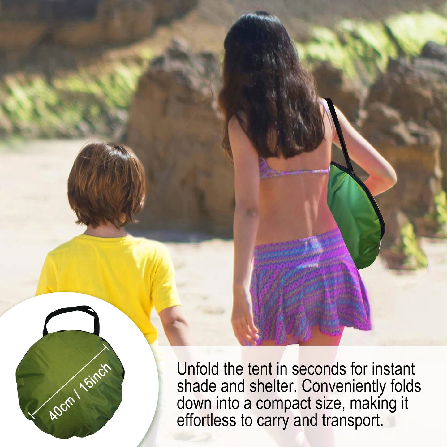 Pop-Up Beach Tent – UV-Resistant & Waterproof Sun Shade Shelter for Outdoor