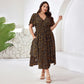 Plus Size Boho Floral Maxi Dress with Pockets