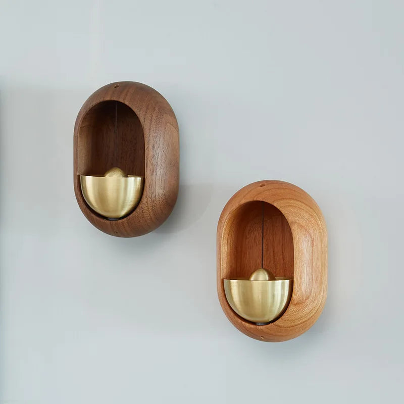 Japanese Wooden Wind Chime Doorbell – Brass Bell for Home Dealprice.co.uk