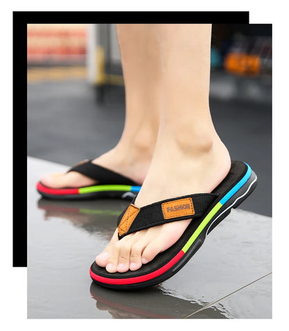 Summer Flip-Flops for Men – Non-Slip Outdoor Beach Slides with Street Style Look