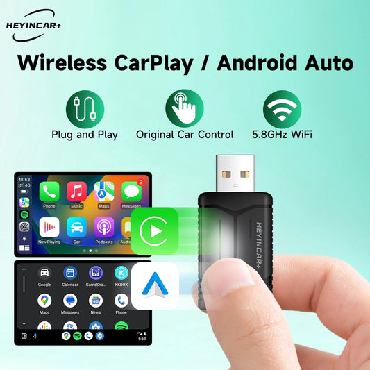 2-in-1 Wireless Car Play & Android Auto Adapter – Smart Dongle for iPhone & Android