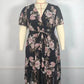 Plus Size Boho Floral Butterfly Sleeve Belted Dress