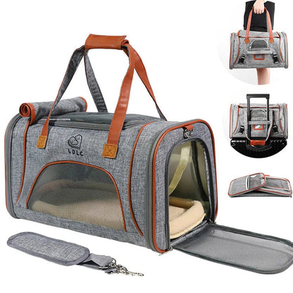 Luxury Foldable Pet Travel Bag – Airline-Approved Breathable Carrier for Cats & Dogs Dealprice.co.uk