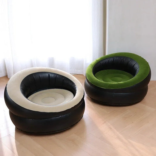 Portable Inflatable Lazy Sofa – Eco-Friendly Flocked Lounge Chair for Home & Outdoor Use Dealprice.co.uk