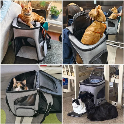 Cat Carrier Backpack – Foldable, Expandable & Travel-Ready for Pets
