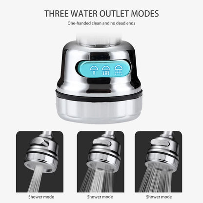 Tap Nozzle with 3 Water Modes–360° Rotating Tap Spray Nozzle for Kitchen & Bathroom