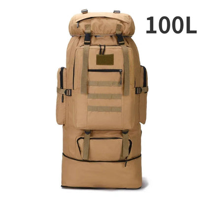80L/100L Tactical Mountaineering Backpack – Large Capacity Hiking & Camping Bag Dealprice.co.uk