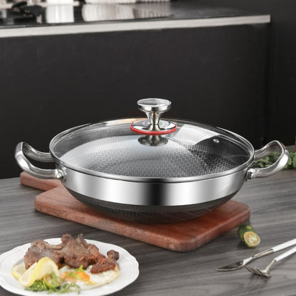304 Stainless Steel Honeycomb Non-Stick Soup Pot – 32cm Frying Pan