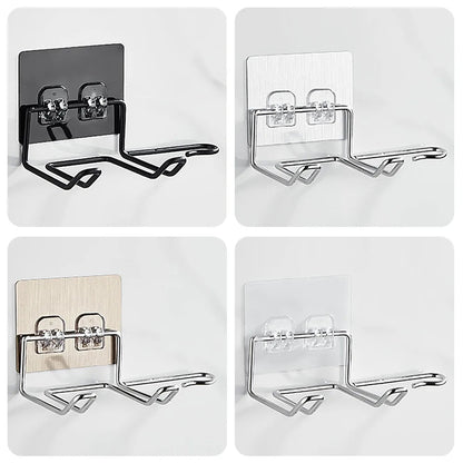 No-Drill Wall-Mounted Stainless Steel Hair Dryer Holder & Organizer Dealprice.co.uk