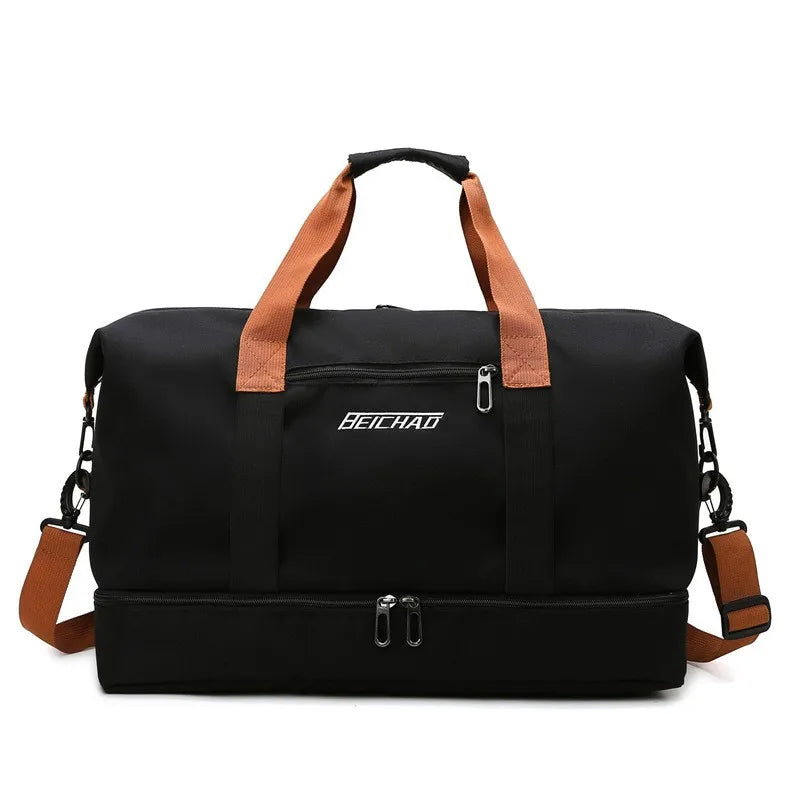 Waterproof Gym Duffle Bag – Dry/Wet Separation, Carry-On Weekender Bag