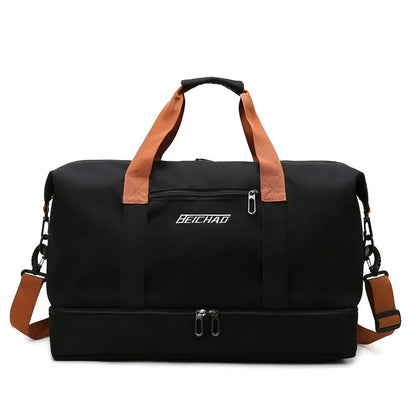 Waterproof Gym Duffle Bag – Dry/Wet Separation, Carry-On Weekender Bag