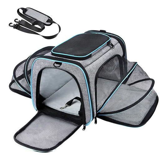 Portable Foldable Pet Carrier Bag – Breathable Travel Backpack for Cats & Small Dogs