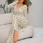 Cute Bear Print Pyjama Set – Comfy V-Neck Loungewear for Snuggly Nights
