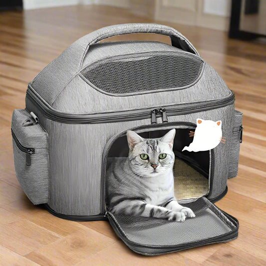 Foldable Cat Tote Bag – Breathable & Portable Crossbody Pet Carrier Dealprice.co.uk