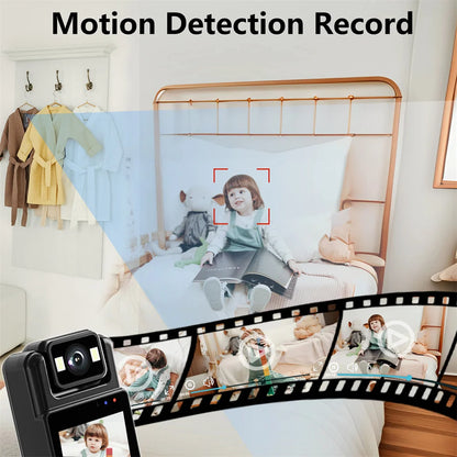 WiFi Mini body Camera – 1080P Portable Body Cam with Night Vision, 180° Rotatable Lens