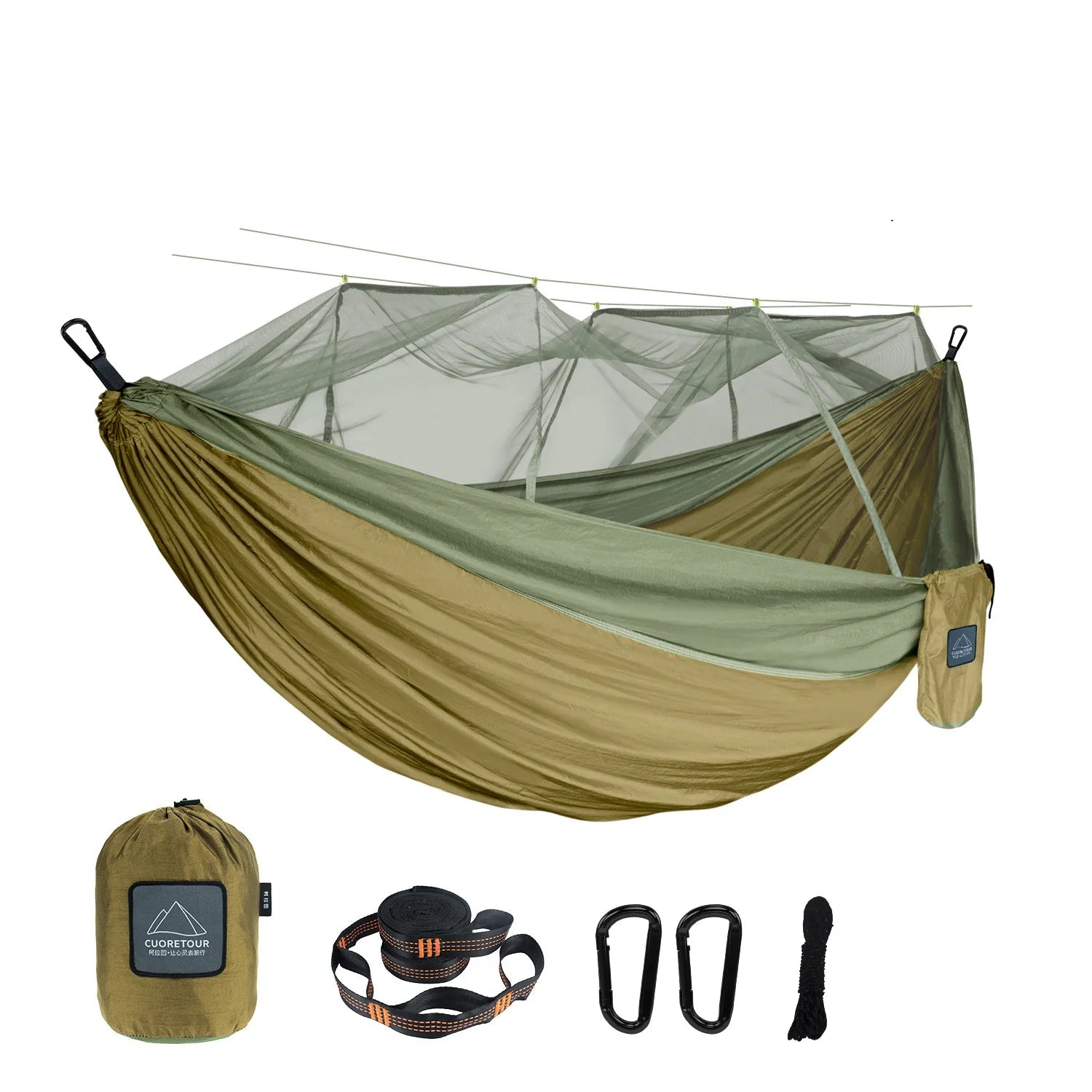 Single and Double Camping Hammock  with Mosquito Net Dealprice.co.uk