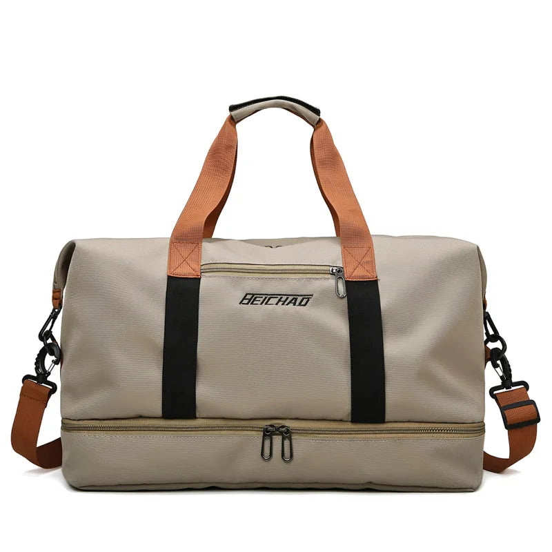 Waterproof Gym Duffle Bag – Dry/Wet Separation, Carry-On Weekender Bag