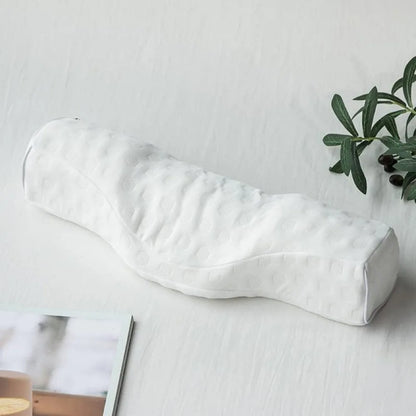 Cylindrical Memory Foam Neck Pillow – Ergonomic Bolster for Back Sleepers