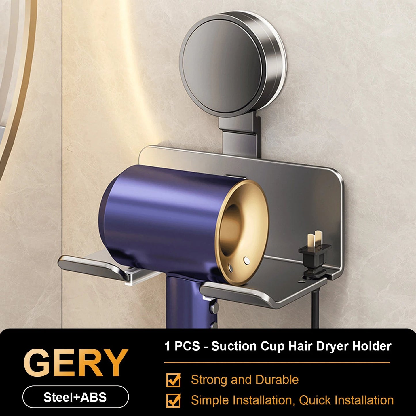 Wall-Mounted Hair Dryer Holder – Aluminium Cradle Stand Dealprice.co.uk