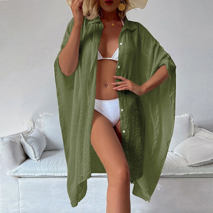 Women's Loose Beach Cardigan – Bikini Cover-Up & Sunscreen Outerwear