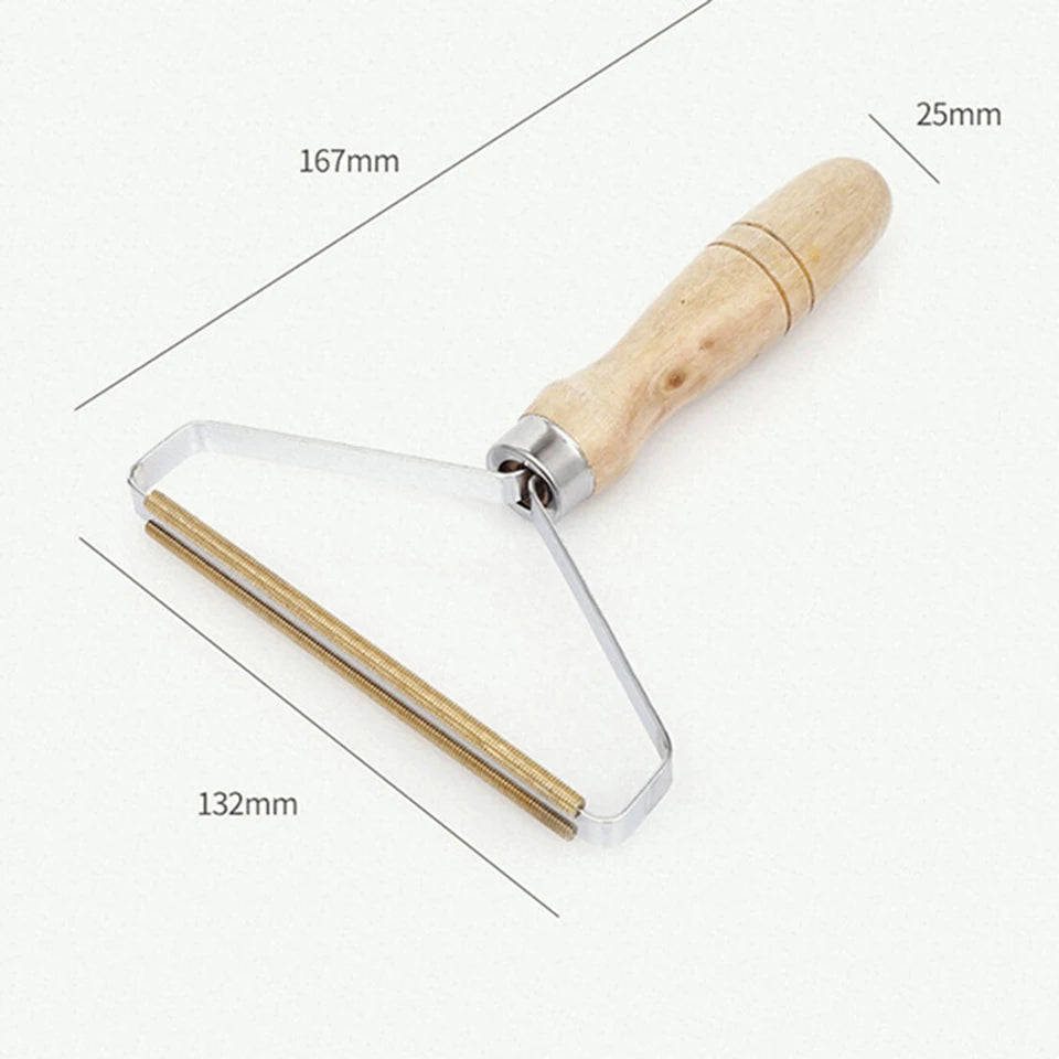 Portable Wooden Lint Remover – Manual Pet Hair & Fabric Shaver Brush Dealprice.co.uk
